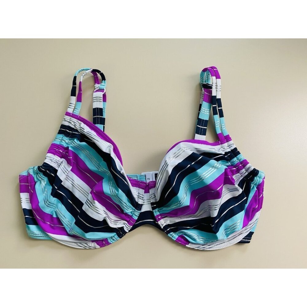 S. Oliver Bikini Top Multicolor Underwired Bra 40DDD Swimsuit Top Only